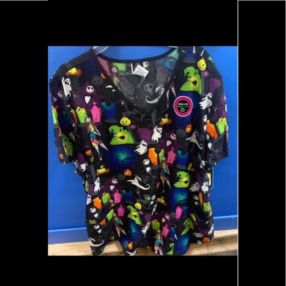 NWT Disney Nightmare Before Christmas Scrub Top Size 3X